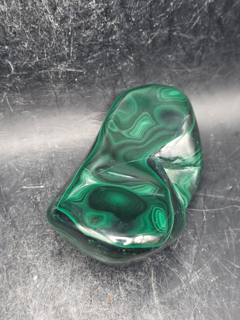 Malachite polished free form! 6.3 ounces, 3.2 inches long, 1.7" wide