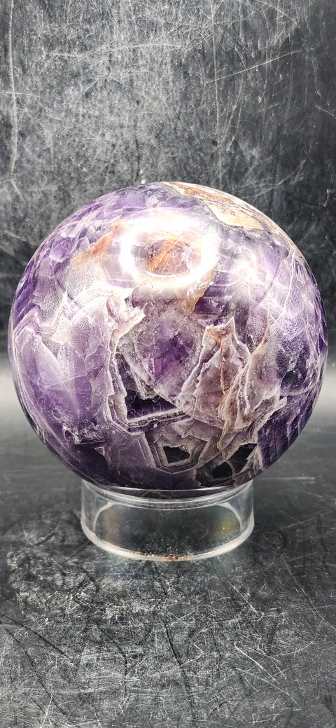 Dream amethyst sphere! 78.1mm, 3 inches, 1.7 pounds!