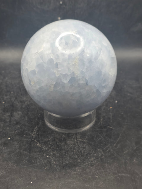 Blue calcite sphere! 76mm, 3 inches, 1.6 pounds!