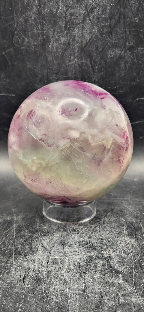 Candy florite sphere! 70.5mm, 2.7 inches, 1.4 pounds