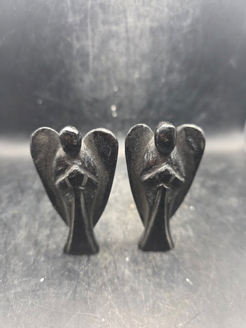 Black tourmaline gemstone angel! 3 inches tall, 1.6 ounces!