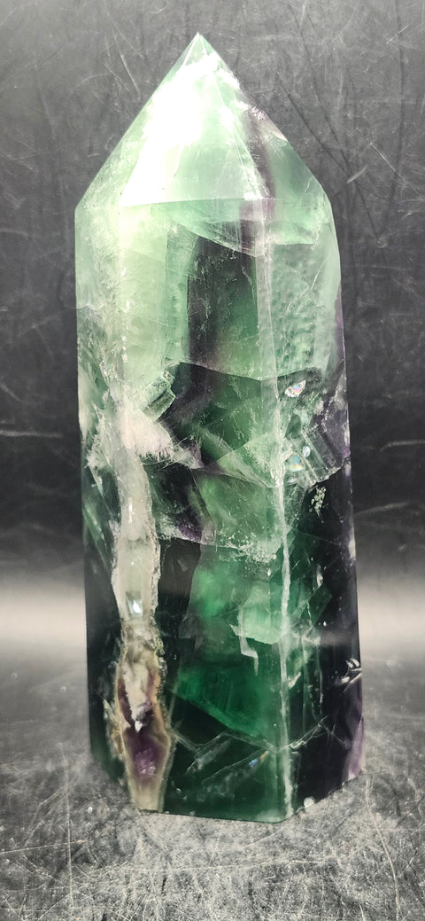 Large feather florite tower! 6 inches tall, 1.10 pounds!