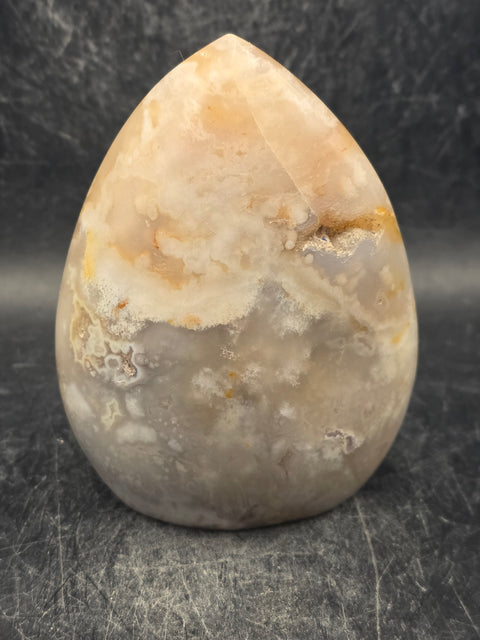 Flower agate free form! 13.7 ounces, 3.6 inches tall, 2.7" wide