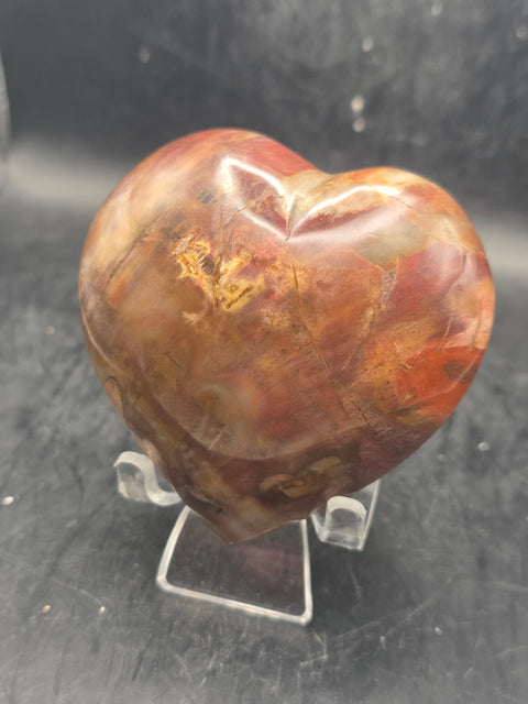 Petrified wood heart! 8.5 ounces, 2.8 by 2.8 inches!