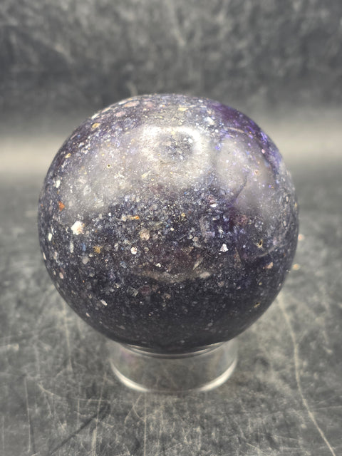 Lepidolite sphere! 60.5mm, 2.3 inches, 10.1 ounces
