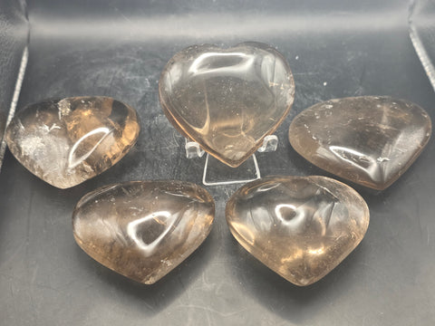 Smoky quartz heart!! 4 to 5 ounces, 2.5 to 3 inches!!