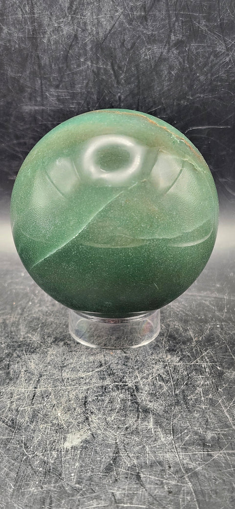 Green aventurine sphere! 67.7mm, 2.6 inches, 15.2 ounces