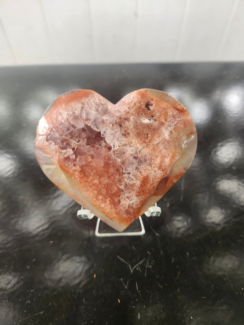 Snakeskin agate heart 5.6 ounce, 3.25 inch wide, 3 inch tall