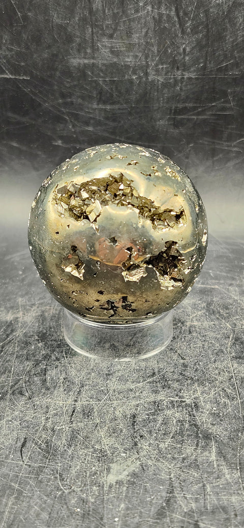 Pyrite sphere! 49.6mm, 1.9 inches, 9.3 ounces!
