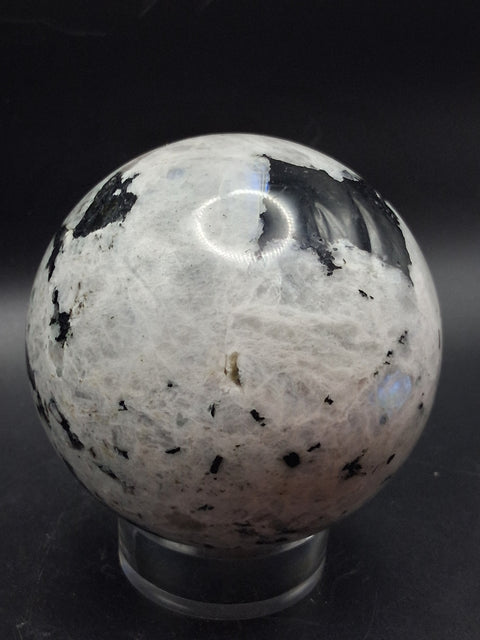 Rainbow moonstone sphere! 1.8 pounds, 78.8mm, 3.1 inches