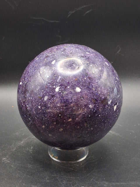 Large lepidolite sphere! 78.8mm, 3.1 inches, 1.8 pounds