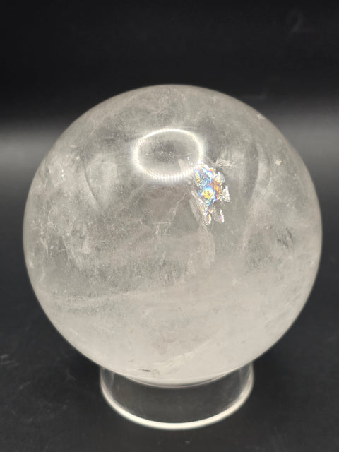 Large clear quartz sphere! 79.3mm, 3.1 inches, 1.8 pounds