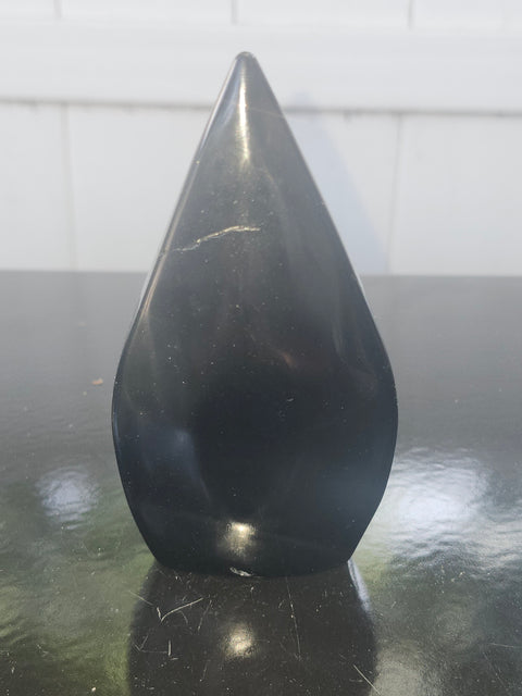 Black obsidian tear tower! 4.2 inches, 6 ounces