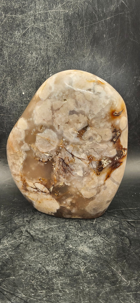 Flower agate free-form! 13 ounces, 3.3 inches tall