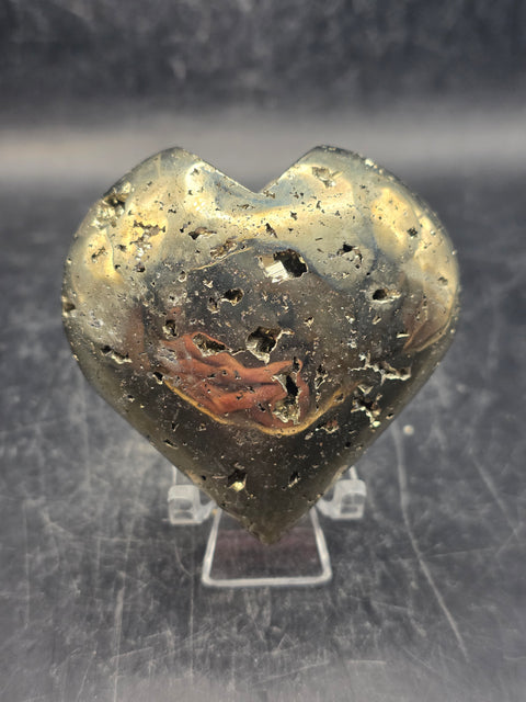 Pyrite heart! 6.9 ounces, 2.3 inches wide, 2.3 inches tall