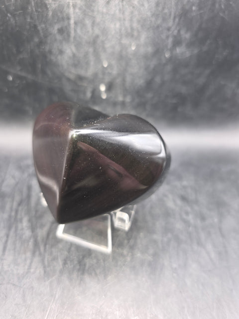 Rainbow obsidian heart! 6 ounces! 2.5 inches wide, 2.1" tall