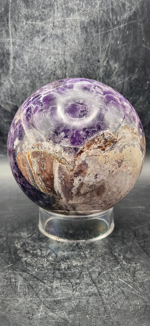 Dream amethyst sphere! 78.1mm, 3 inches, 1.7 pounds!