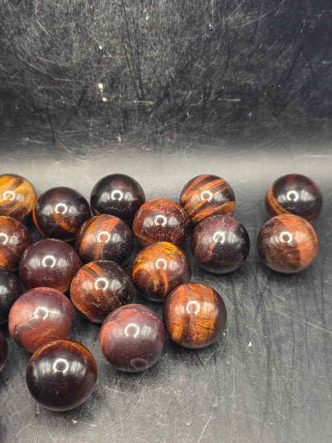 Mini 22mm, .8 inch red tiger eye sphere!