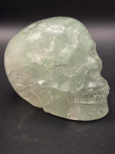 Green florite skull! 3.3 inches long, 2.6 inches tall, 1.3 pounds