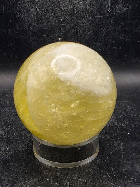 Lemon quartz sphere! 64.5mm, 2.5 inches, 13.2 ounces
