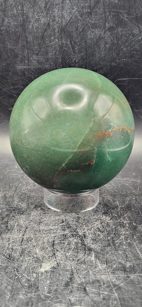 Green aventurine sphere! 67.7mm, 2.6 inches, 15.2 ounces