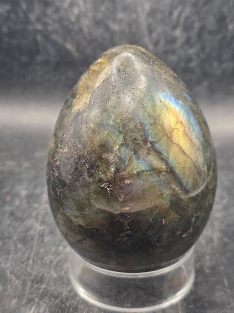 Labradorite egg 12.1 ounces, 3 inches tall, 2.2 inches wide