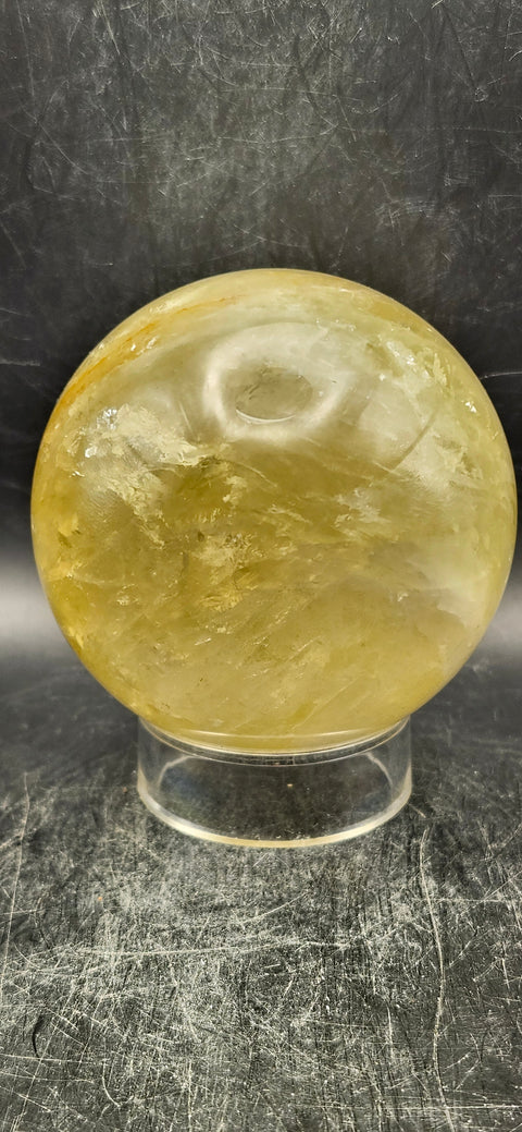 Citrine sphere! 74.4mm, 2.9 inches, 1.4 pounds!