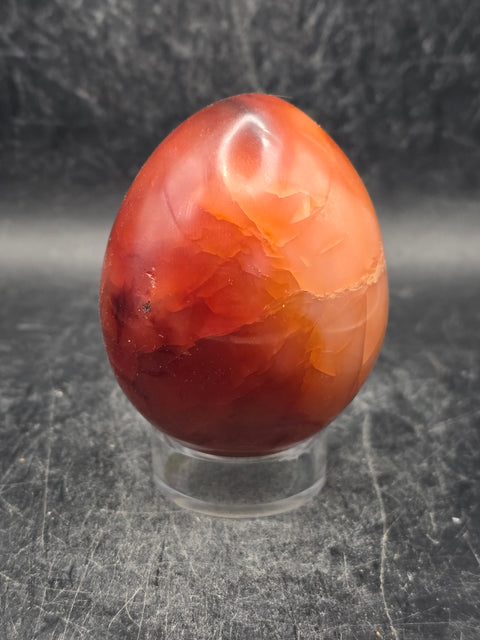 Carnelian agate egg! 6.9 ounces, 2.3 inches tall, 1.9" wide
