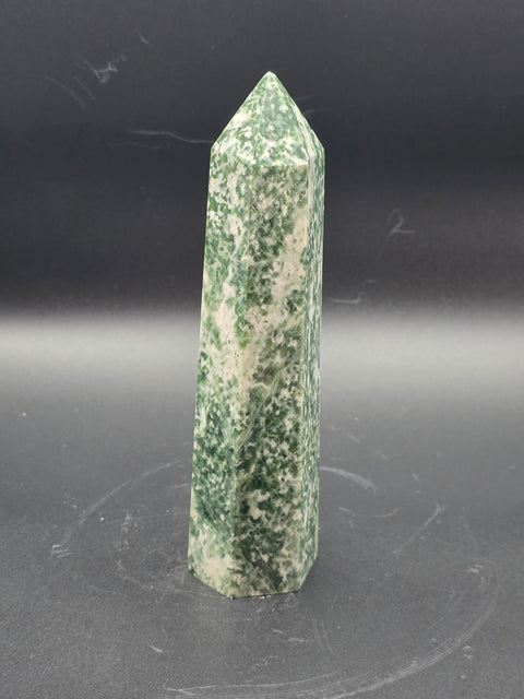 Large tree agate tower! 11 ounces, 5.5 inches tall