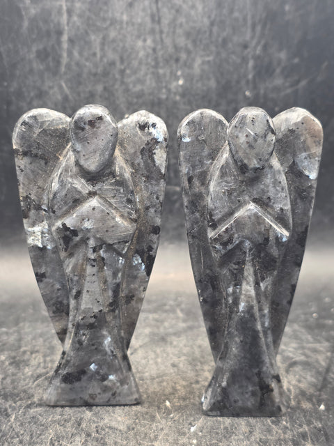 Larvikite gemstone angel! 3 inches tall, 1.8 ounces!