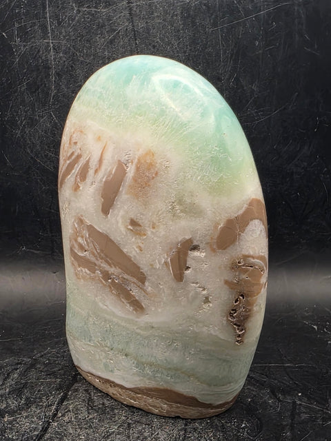 Caribbean calcite free form! 1.2 pounds, 4 inches tall, 2.9 wide!