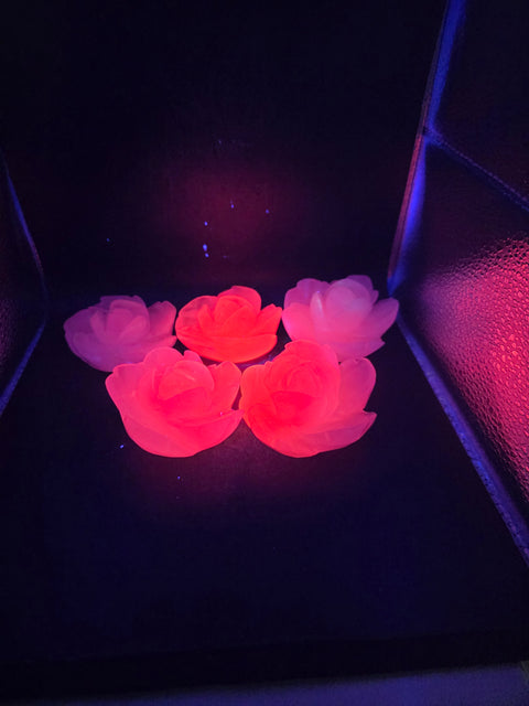 Mangano calcite flower carving! Uv reactive! 5.4 ounces, 2.6 inches