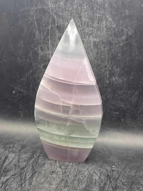Yttrium florite tear tower! 5.1 inches tall, 2.5" wide, 12.4 ounces