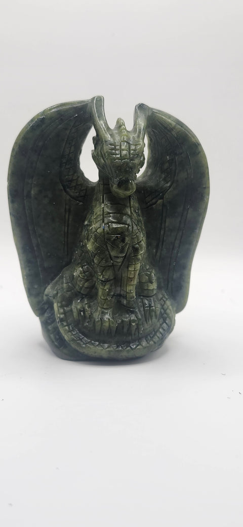 Nephrite jade winged dragon! 3.5 inches tall 7 ounces