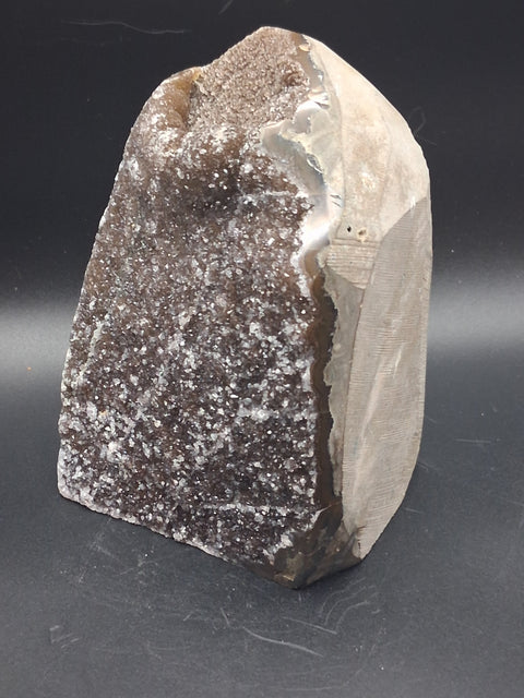 Chocolate amethyst cut base free form! 2.4 pounds, 4.5 inches tall
