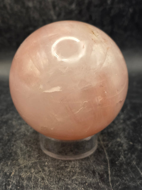 Rose quartz sphere! 59.3mm, 2.3 inches, 10 ounces