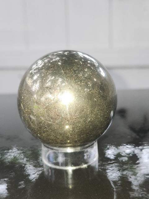 13.5 ounce Pyrite sphere! 53.9 mm, 2.12 inches