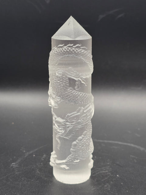 Dragon selenite tower! 4.25 inches tall, 4 ounces