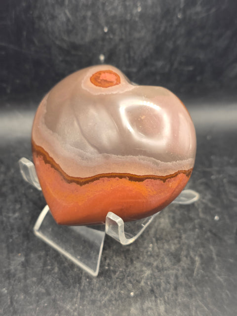 Polychrome jasper heart! 9 ounces, 3 inches wide, 2.8" tall