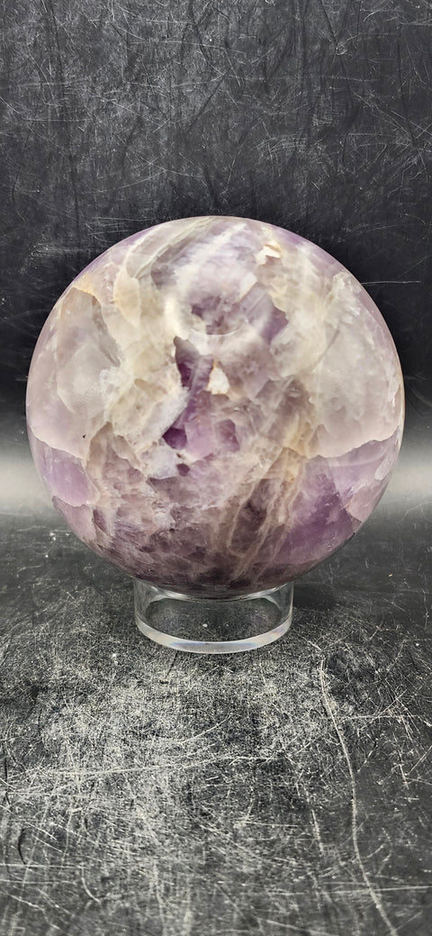 Dream amethyst sphere! 70.1mm, 2.7 inches, 1 pound!