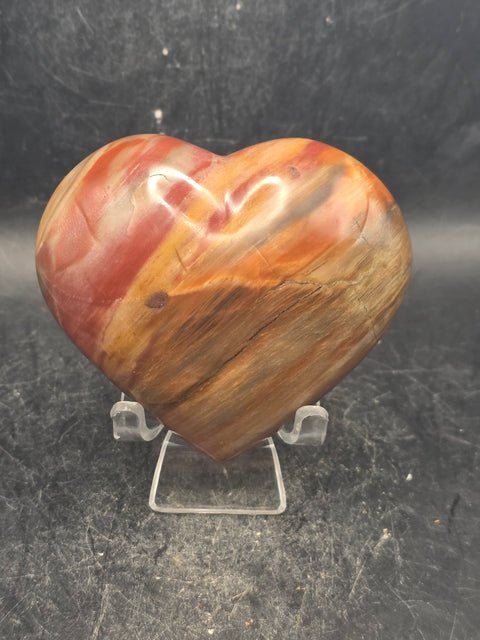 Petrified wood heart! 8.4 ounces, 3 inches wide, 2.7 inches tall!