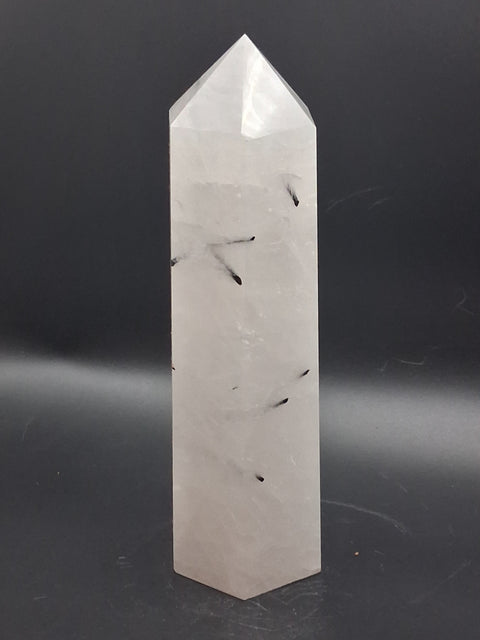 Large Tourmilated quartz tower! 1.11 pounds, 7 inches tall