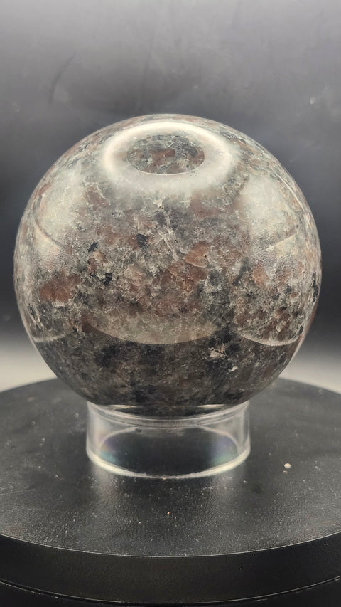 Flame stone sphere yooperlite 80mm, 3.15 inches, 1.9 pounds