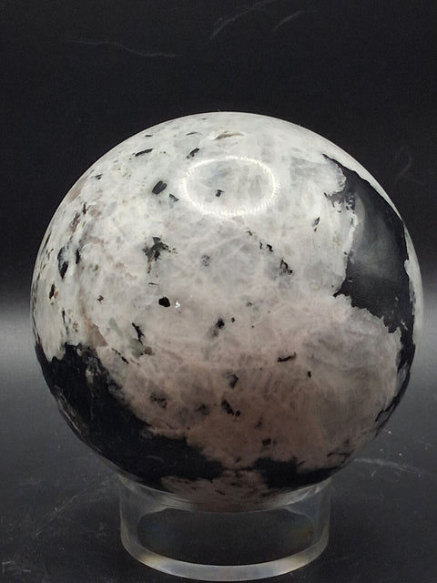 Rainbow moonstone sphere! 1.8 pounds, 78.8mm, 3.1 inches