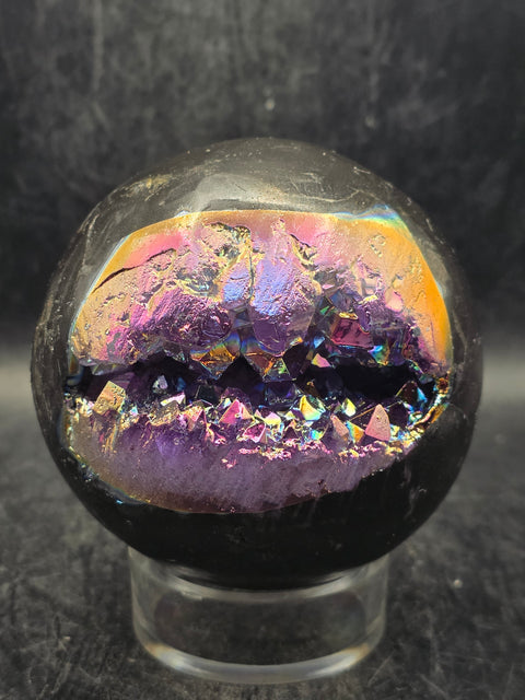 Aura amethyst sphere! 74mm, 2.9 inches, 1.1 pounds