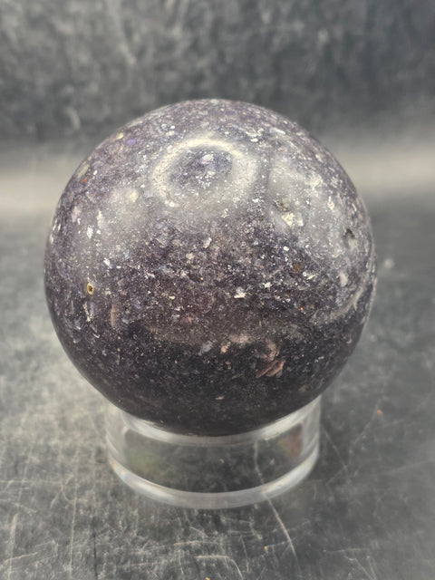 Lepidolite sphere! 12.7 ounces, 63.9mm, 2.5 inches