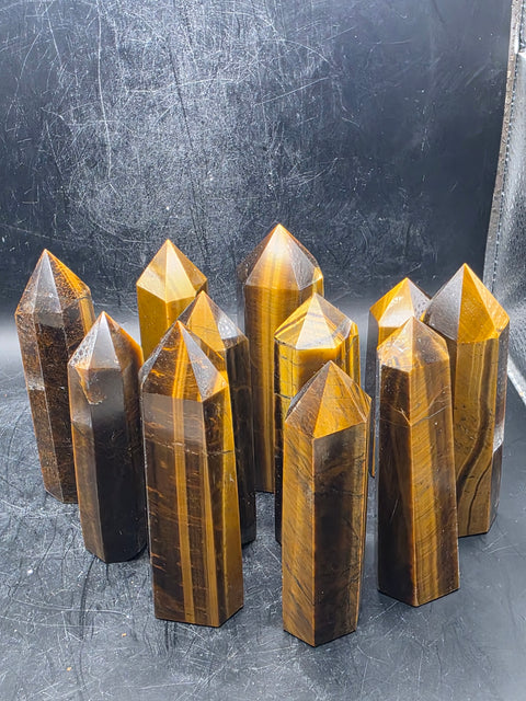 Tiger eye tower! 2.7 to 3.5 inches tall!!