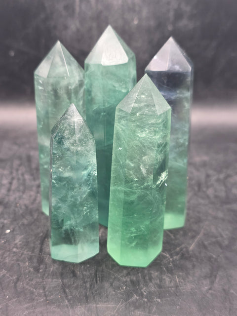 Natural green florite tower! 2.5 too 3.5 inches