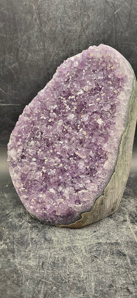 Amethyst cut base free form! 1.6 pounds, 4 inches tall, 3 inches wide