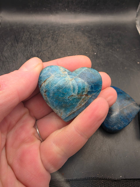 Blue apatite heart! 2.4 too 3.4 ounces!